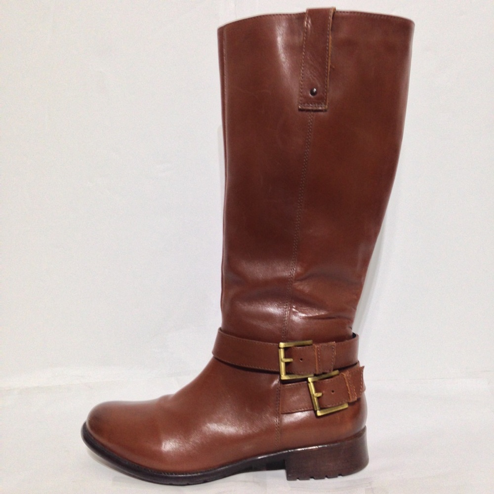 Clarks Plaza Steer Brown Leather Boots W/ Buckles